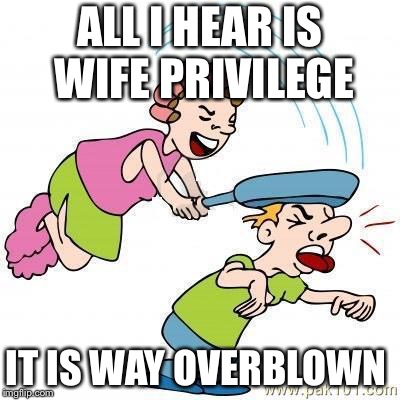 wife beatings | ALL I HEAR IS WIFE PRIVILEGE; IT IS WAY OVERBLOWN | image tagged in wife beatings | made w/ Imgflip meme maker