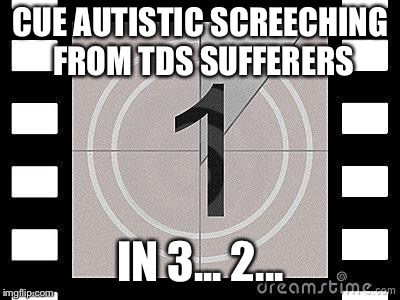 countdown | CUE AUTISTIC SCREECHING FROM TDS SUFFERERS; IN 3... 2... | image tagged in countdown | made w/ Imgflip meme maker