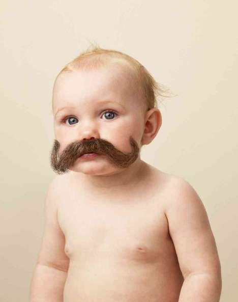 High Quality Mustache baby Blank Meme Template