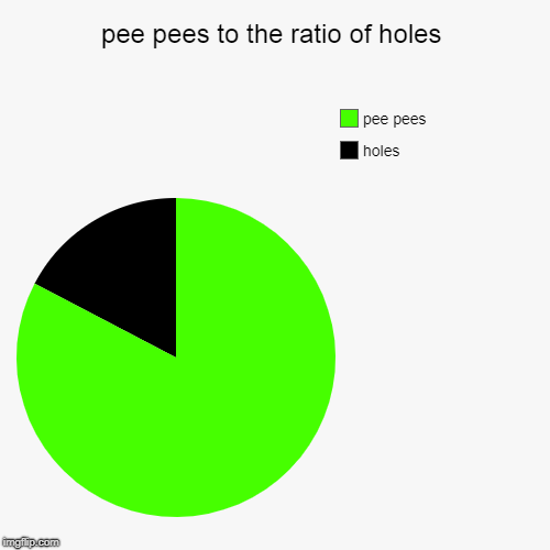 pee pees to the ratio of holes | holes, pee pees | image tagged in funny,pie charts | made w/ Imgflip chart maker