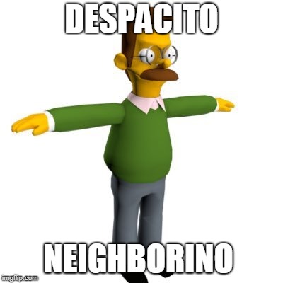 ned flanders | DESPACITO; NEIGHBORINO | image tagged in ned flanders | made w/ Imgflip meme maker