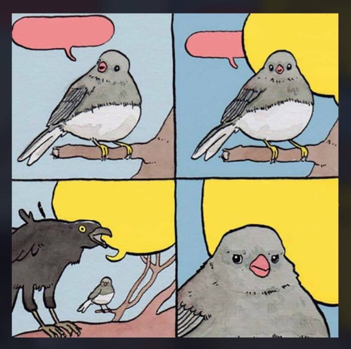 High Quality Overtalking bird Blank Meme Template