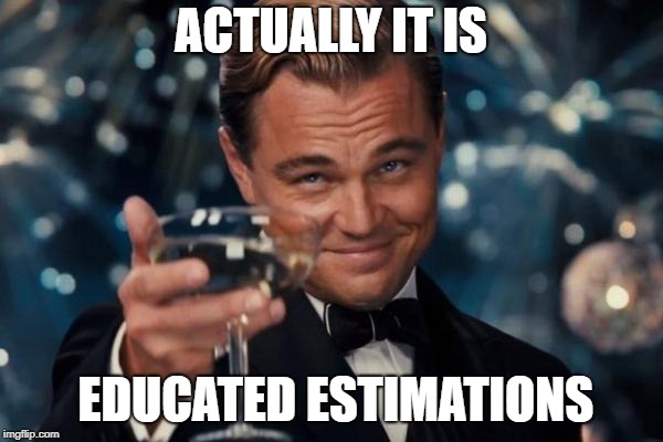 Leonardo Dicaprio Cheers Meme | ACTUALLY IT IS EDUCATED ESTIMATIONS | image tagged in memes,leonardo dicaprio cheers | made w/ Imgflip meme maker