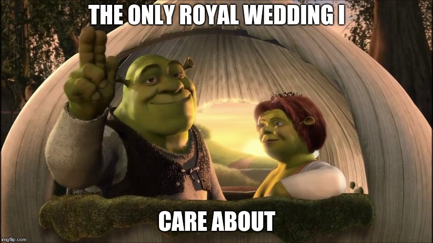THE ONLY ROYAL WEDDING I; CARE ABOUT | image tagged in shreks wedding | made w/ Imgflip meme maker