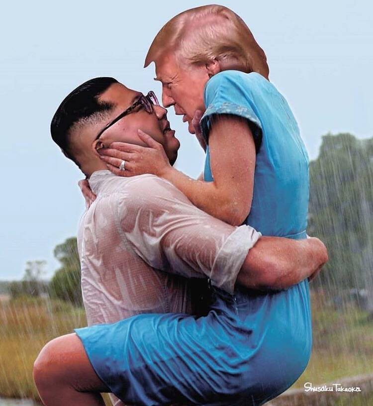 High Quality Kim Jong Un Trump Notebook Blank Meme Template
