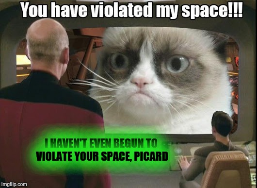 I HAVEN'T EVEN BEGUN TO VIOLATE YOUR SPACE, PICARD | made w/ Imgflip meme maker