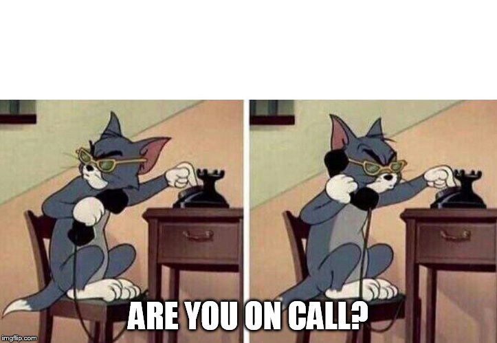 Tom Calling | ARE YOU ON CALL? | image tagged in tom calling | made w/ Imgflip meme maker
