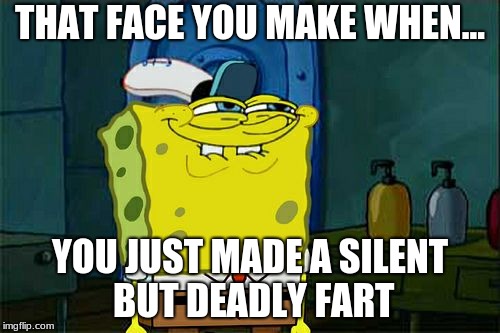 Don't You Squidward Meme | THAT FACE YOU MAKE WHEN... YOU JUST MADE A SILENT BUT DEADLY FART | image tagged in memes,dont you squidward | made w/ Imgflip meme maker