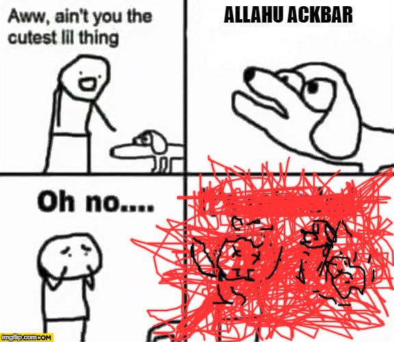 Oh no it's retarded! | ALLAHU ACKBAR | image tagged in oh no it's retarded | made w/ Imgflip meme maker