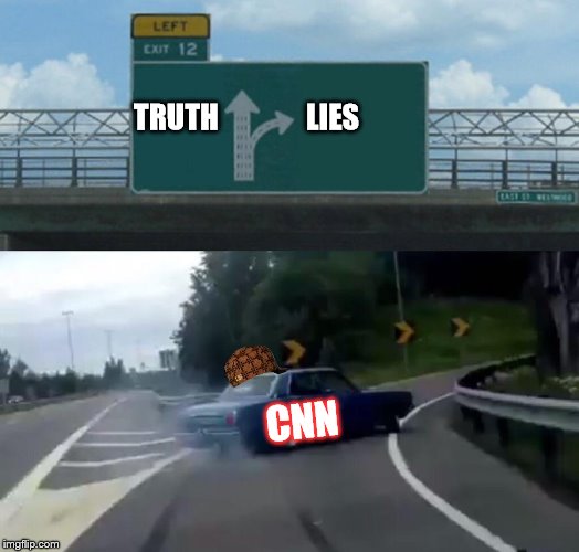 Left Exit 12 Off Ramp | TRUTH               LIES; CNN | image tagged in memes,left exit 12 off ramp,scumbag | made w/ Imgflip meme maker