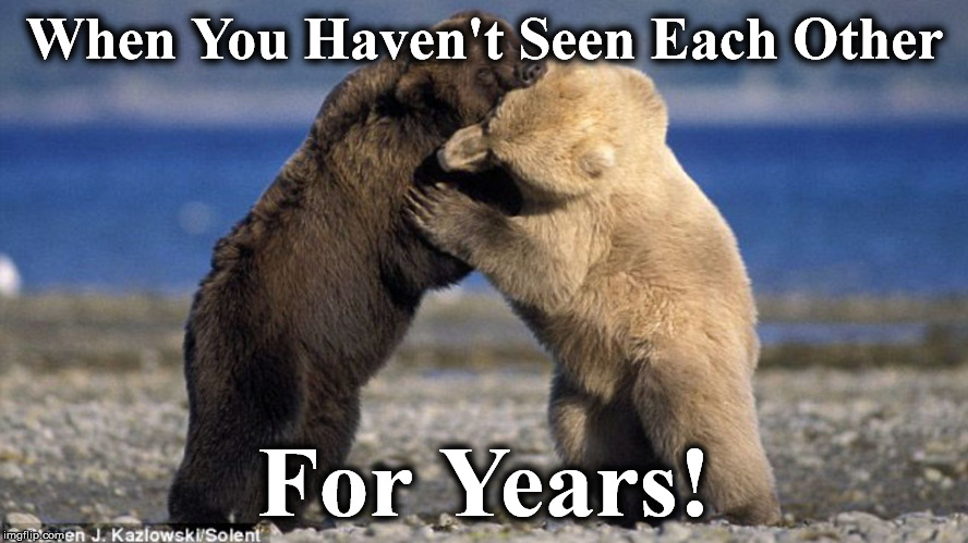 When You Haven't Seen Each Other; For Years! | image tagged in b1 | made w/ Imgflip meme maker