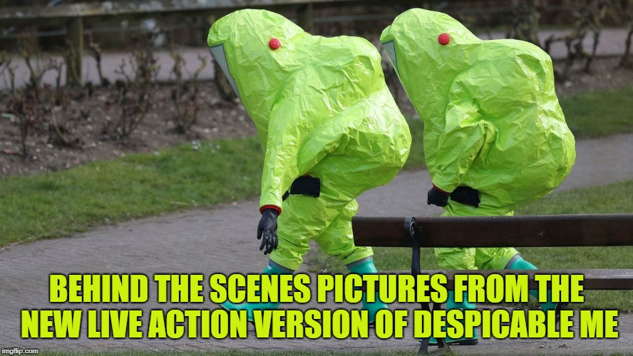 Oh poor twisted me
Oh poor twisted me | BEHIND THE SCENES PICTURES FROM THE NEW LIVE ACTION VERSION OF DESPICABLE ME | image tagged in hazmat | made w/ Imgflip meme maker