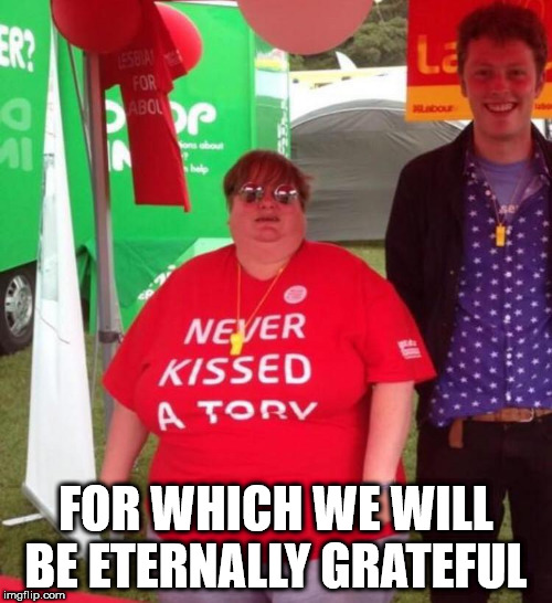 Corbyn/Labour - Never kissed a Tory | FOR WHICH WE WILL BE ETERNALLY GRATEFUL | image tagged in corbyn eww,communist socialist,funny,labouridead,wearecorbyn,cultofcorbyn | made w/ Imgflip meme maker