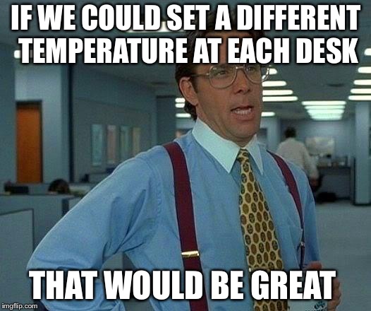 That Would Be Great Meme | IF WE COULD SET A DIFFERENT TEMPERATURE AT EACH DESK; THAT WOULD BE GREAT | image tagged in memes,that would be great | made w/ Imgflip meme maker