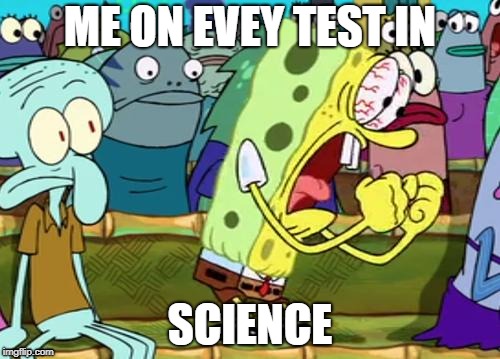 Spongebob Yes | ME ON EVEY TEST IN; SCIENCE | image tagged in spongebob yes | made w/ Imgflip meme maker