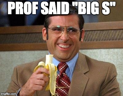 Steve Carell Banana | PROF SAID "BIG S" | image tagged in steve carell banana | made w/ Imgflip meme maker