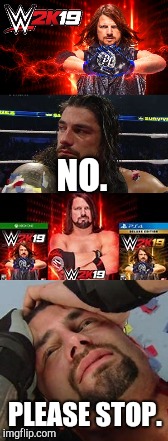 NO. PLEASE STOP. | image tagged in wwe | made w/ Imgflip meme maker