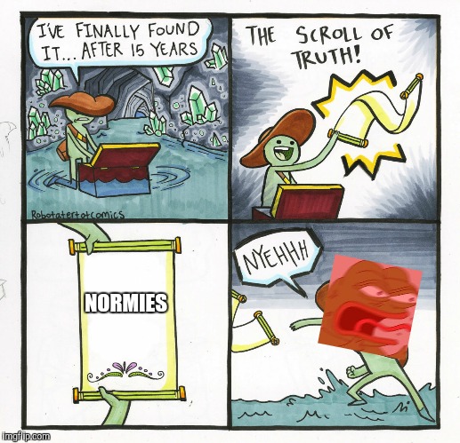 The Scroll Of Truth Meme | NORMIES | image tagged in memes,the scroll of truth | made w/ Imgflip meme maker