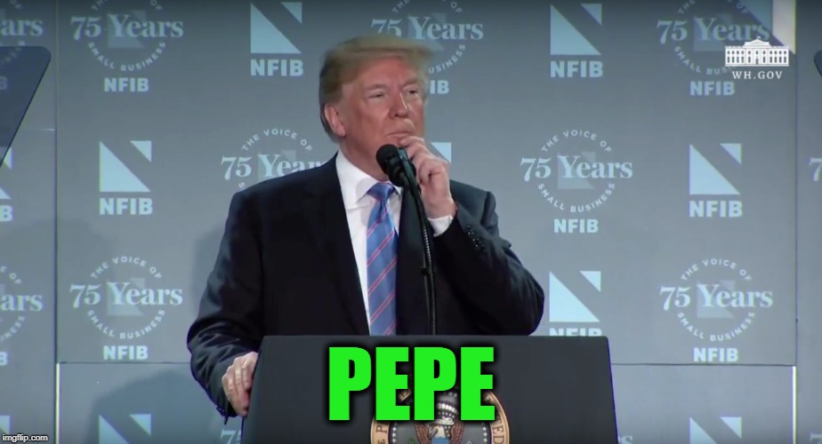 He's our guy, Pepe!! | PEPE | image tagged in pepe the frog,pepe,trump,donald trump,donald trump memes | made w/ Imgflip meme maker