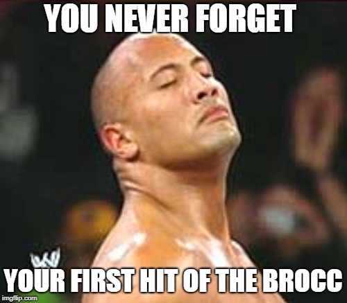 YOU NEVER FORGET YOUR FIRST HIT OF THE BROCC | made w/ Imgflip meme maker