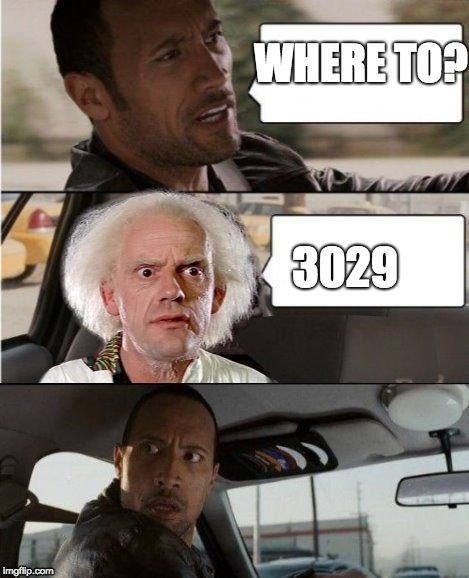 i wonder what his car looks like | WHERE TO? 3029 | image tagged in the rock driving dr emmett brown,the rock driving,time travel,memes | made w/ Imgflip meme maker