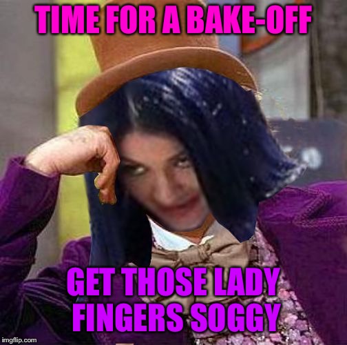 Creepy Condescending Mima | TIME FOR A BAKE-OFF; GET THOSE LADY FINGERS SOGGY | image tagged in creepy condescending mima,memes | made w/ Imgflip meme maker