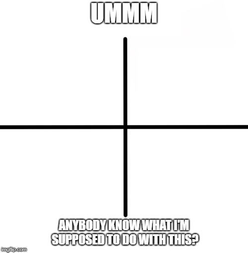 What's This? | UMMM; ANYBODY KNOW WHAT I'M SUPPOSED TO DO WITH THIS? | image tagged in memes,blank starter pack | made w/ Imgflip meme maker