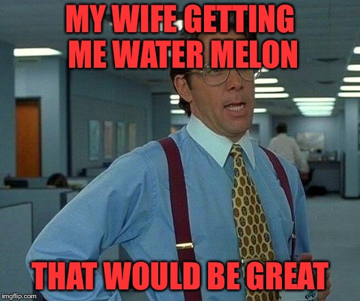 That Would Be Great | MY WIFE GETTING ME WATER MELON; THAT WOULD BE GREAT | image tagged in memes,that would be great | made w/ Imgflip meme maker