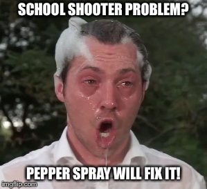 Levi Tilleman 4 Congress! | SCHOOL SHOOTER PROBLEM? PEPPER SPRAY WILL FIX IT! | image tagged in libtard tilleman,pepper spray,libtard,democrat,idiot | made w/ Imgflip meme maker