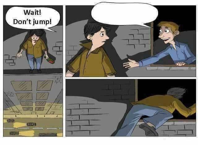 Wait Don’t Jump Blank Meme Template