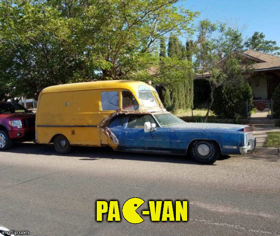 PacVan | PA     -VAN | image tagged in pacman,funny stuff,van | made w/ Imgflip meme maker