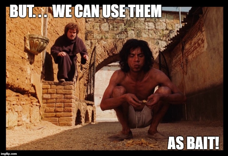 BUT. . .  WE CAN USE THEM AS BAIT! | made w/ Imgflip meme maker