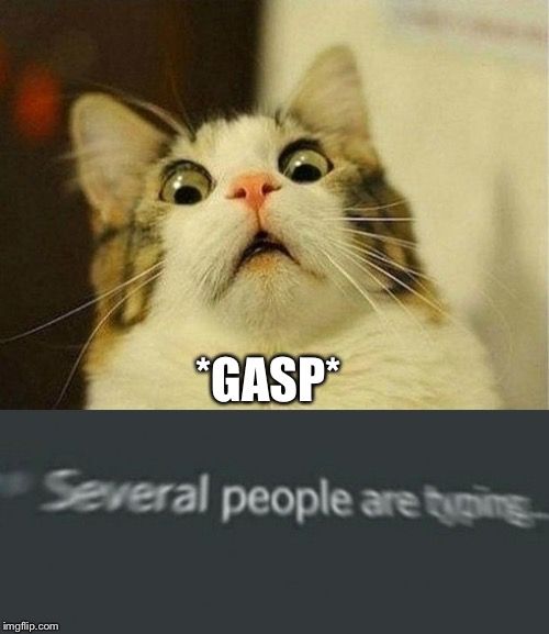 Found a new purpose for this meme | *GASP* | image tagged in scared cat,discord,memes,funny | made w/ Imgflip meme maker