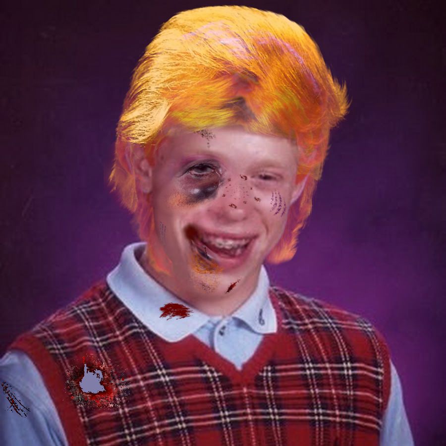 High Quality Bad Luck Brian Scarred Trump Blank Meme Template