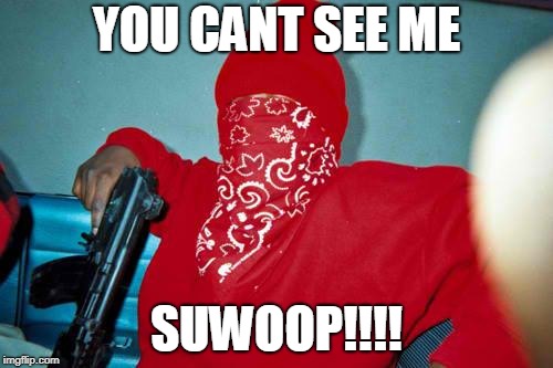 bloods be like | YOU CANT SEE ME; SUWOOP!!!! | image tagged in bloods be like | made w/ Imgflip meme maker