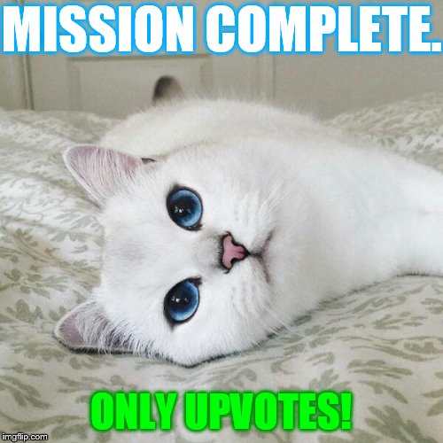 MISSION COMPLETE. ONLY UPVOTES! | made w/ Imgflip meme maker