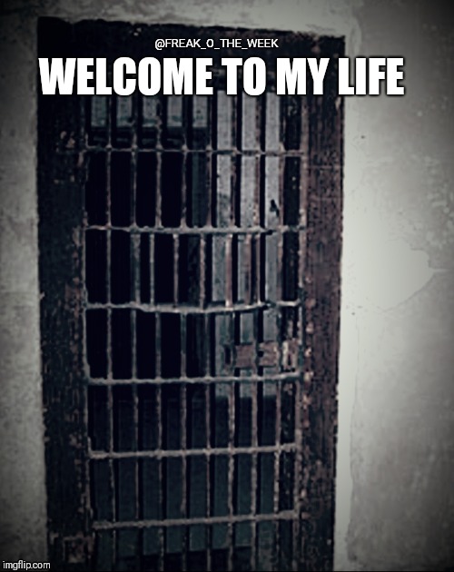 @FREAK_O_THE_WEEK; WELCOME TO MY LIFE | image tagged in jail | made w/ Imgflip meme maker