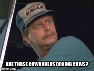 ARE THOSE COWORKERS ORKING COWS? | made w/ Imgflip meme maker