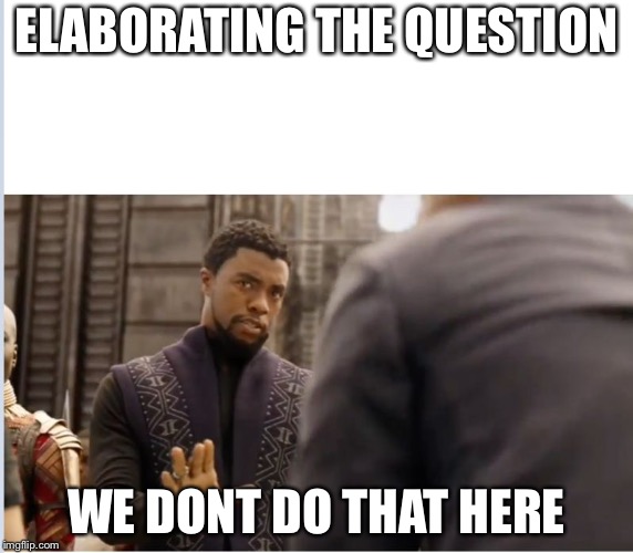 We don’t do that here | ELABORATING THE QUESTION; WE DONT DO THAT HERE | image tagged in we dont do that here | made w/ Imgflip meme maker
