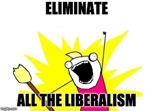 X All The Y Meme | ELIMINATE; ALL THE LIBERALISM | image tagged in memes,x all the y | made w/ Imgflip meme maker