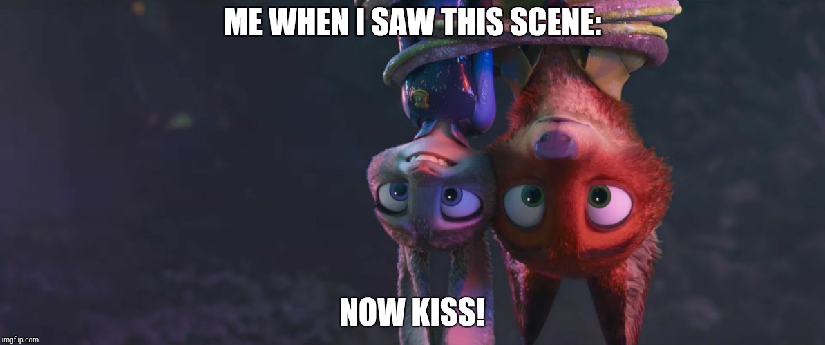 For the love of Fox, just kiss her already!  | ME WHEN I SAW THIS SCENE:; NOW KISS! | image tagged in nick and judy upside down,zootopia,nick wilde,judy hopps,funny,memes | made w/ Imgflip meme maker