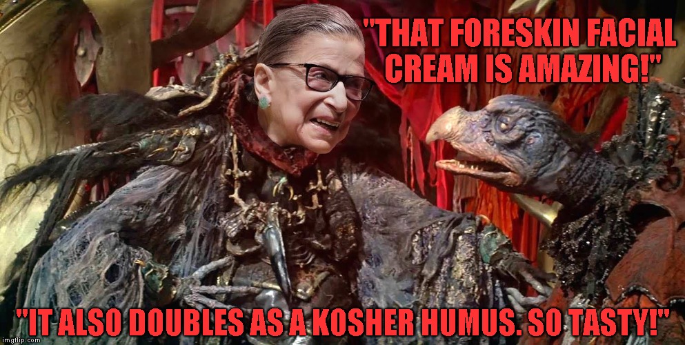 "THAT FORESKIN FACIAL CREAM IS AMAZING!"; "IT ALSO DOUBLES AS A KOSHER HUMUS. SO TASTY!" | made w/ Imgflip meme maker