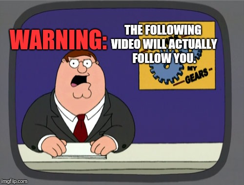 That's Ridiculous! | THE FOLLOWING VIDEO WILL ACTUALLY FOLLOW YOU. WARNING: | image tagged in memes,peter griffin news,ridiculous | made w/ Imgflip meme maker