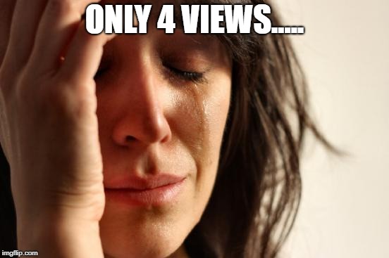 First World Problems Meme | ONLY 4 VIEWS..... | image tagged in memes,first world problems | made w/ Imgflip meme maker
