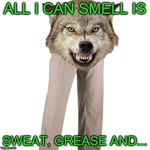 ALL I CAN SMELL IS SWEAT, GREASE AND... | made w/ Imgflip meme maker