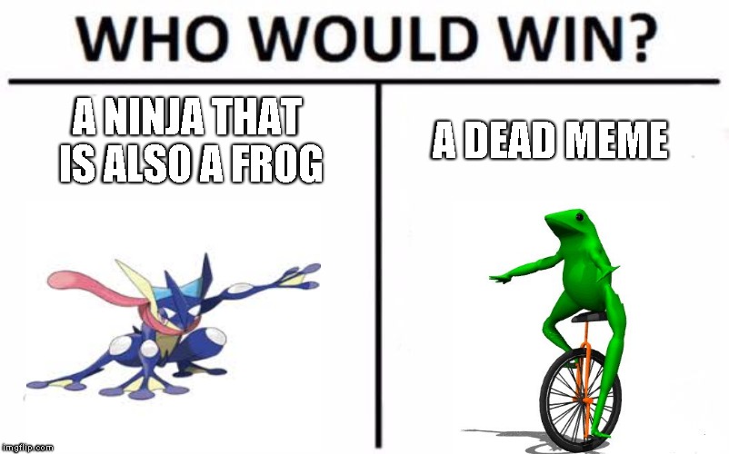 Who Would Win? Meme | A NINJA THAT IS ALSO A FROG; A DEAD MEME | image tagged in memes,who would win | made w/ Imgflip meme maker