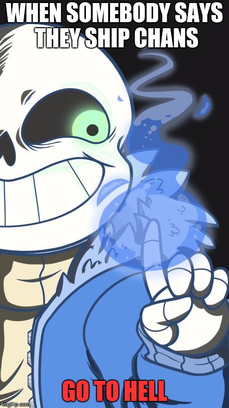 Undertale | WHEN SOMEBODY SAYS THEY SHIP CHANS; GO TO HELL | image tagged in undertale | made w/ Imgflip meme maker