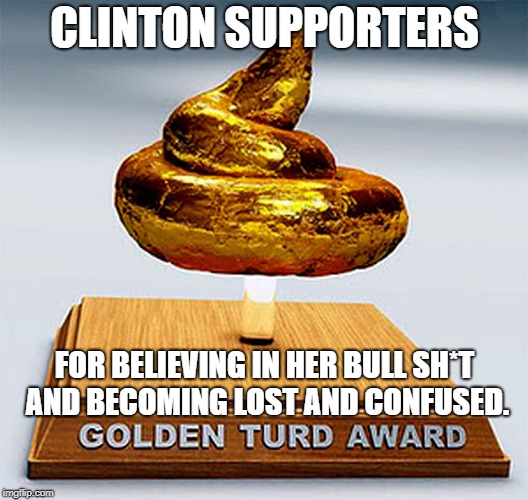 CLINTON SUPPORTERS FOR BELIEVING IN HER BULL SH*T AND BECOMING LOST AND CONFUSED. | made w/ Imgflip meme maker