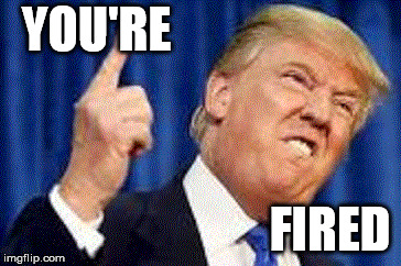 YOU'RE; FIRED | image tagged in trump | made w/ Imgflip meme maker