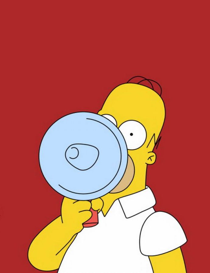 Homer megaphone Blank Meme Template